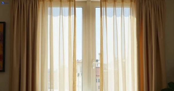 Dusty and dull curtains in blackett-nsw before steam cleaning
